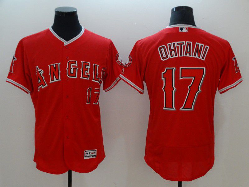 Men Los Angeles Angels #17 Ohtani Red Elite MLB Jerseys->youth mlb jersey->Youth Jersey
